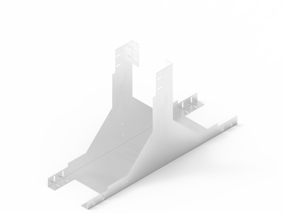 Лоток монтажный угловой тройниковый верх ЛУТВ.200.100.753.1,5.2