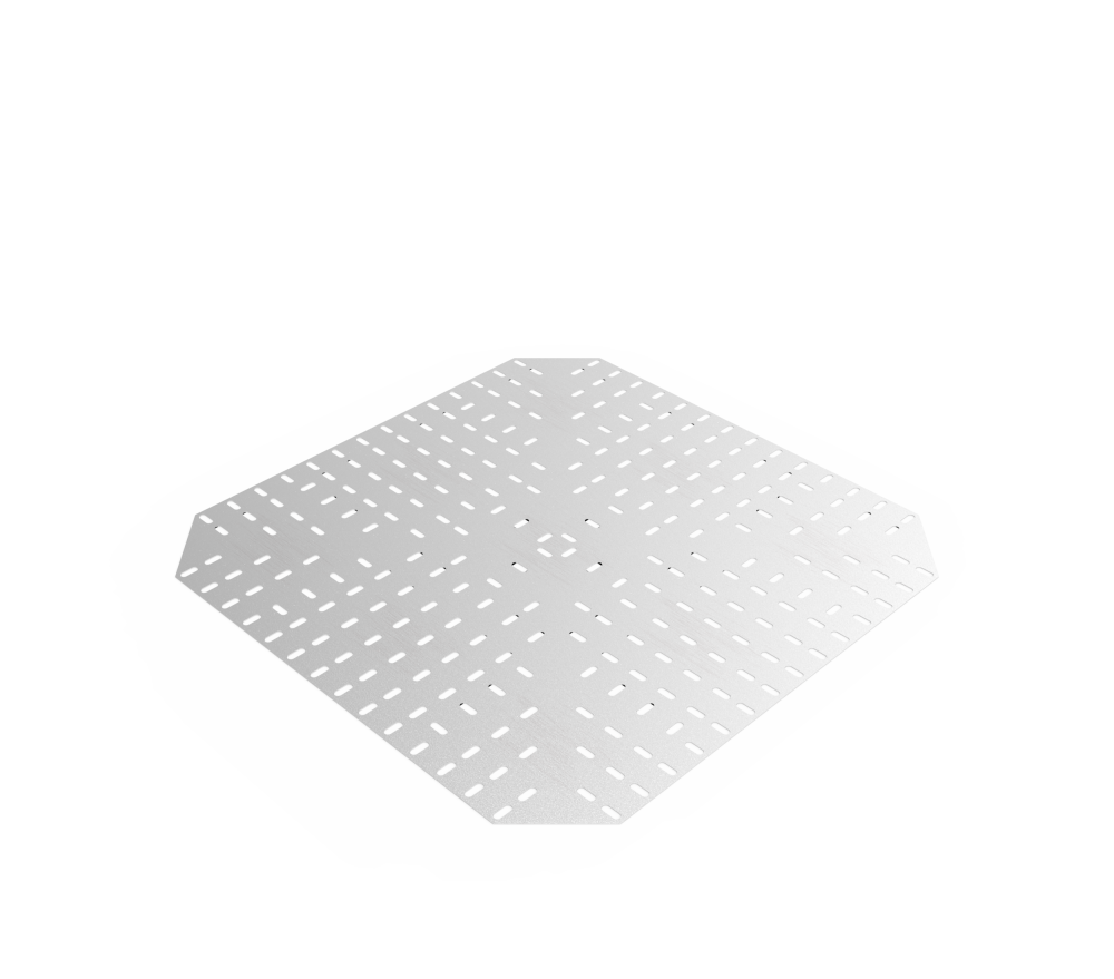 Дно кабельроста углового с R=100 мм крестообразный горизонтальный РД1КГ.800.0.100.1,5.2