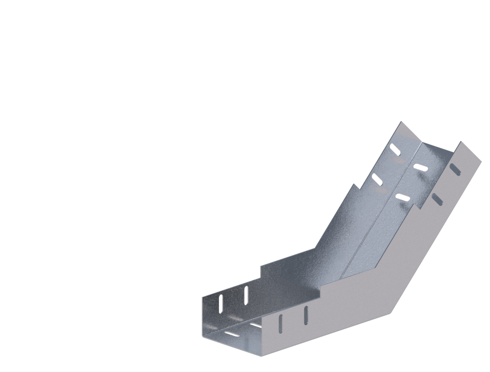 Лоток монтажный угловой 45 вверх ЛУ45В.100.50.366.1,5.1