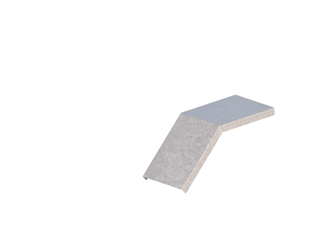 Крышка лотка монтажного углового 45 вниз ЛР45Н.100.10.250.0,7.2