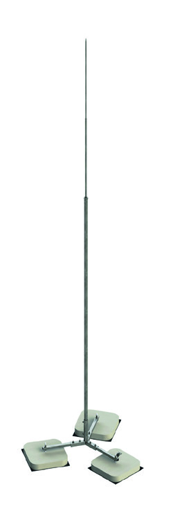 Мачта серии 40 отдельностоящая на треноге шириной  350 мм, высотой 350 мм, длиной 2500 мм, толщиной (диаметром) 16 мм алюминий ЗМОТ.350.350.2500.16.14