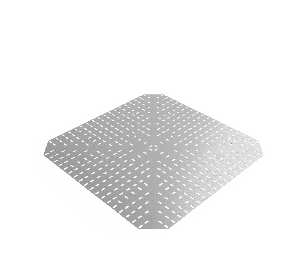 Дно кабельроста углового с R=100 мм крестообразный горизонтальный РД1КГ.1000.0.100.2,5.1