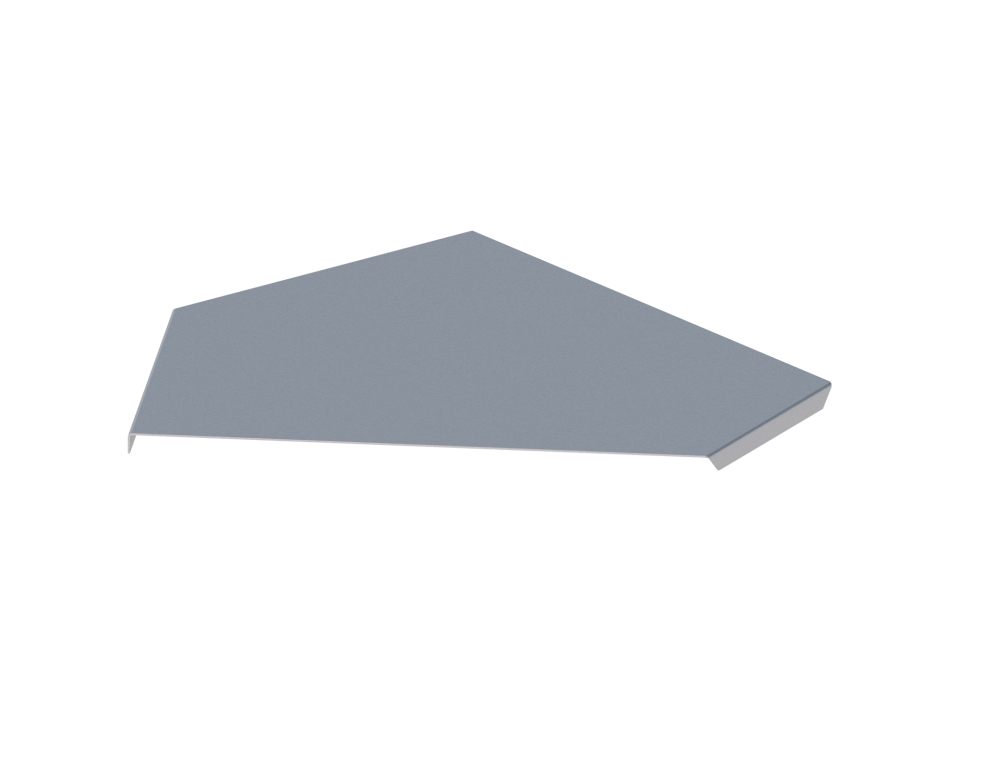 Крышка лотка монтажного углового 45 горизонтального ЛР45Г.500.15.460.1,5.1