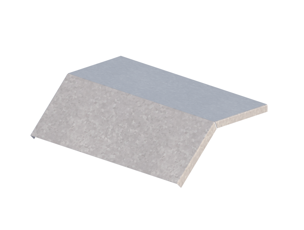 Крышка лотка монтажного углового 45 вниз ЛР45Н.400.10.250.0,8.6