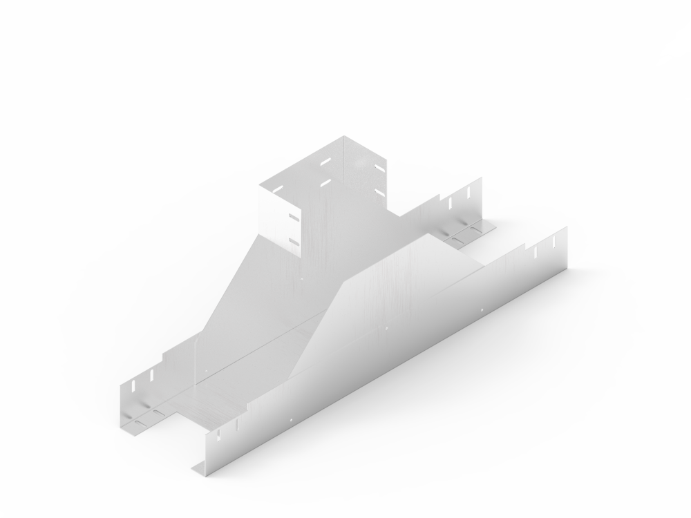 Лоток монтажный угловой тройниковый верх с разворотом ЛУТУ.400.150.1054.1,2.2