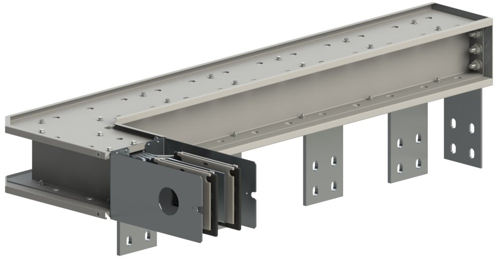 Секция присоединительная к трансформатору (подключение горизонтально в сторону под углом) ШМА 5.10.5000.552