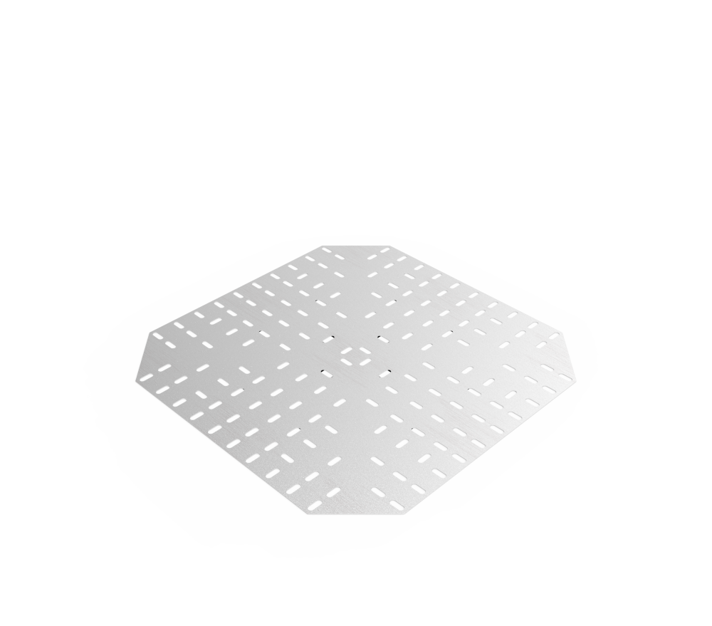 Дно кабельроста углового с R=100 мм крестообразный горизонтальный РД1КГ.600.0.100.1,5.2