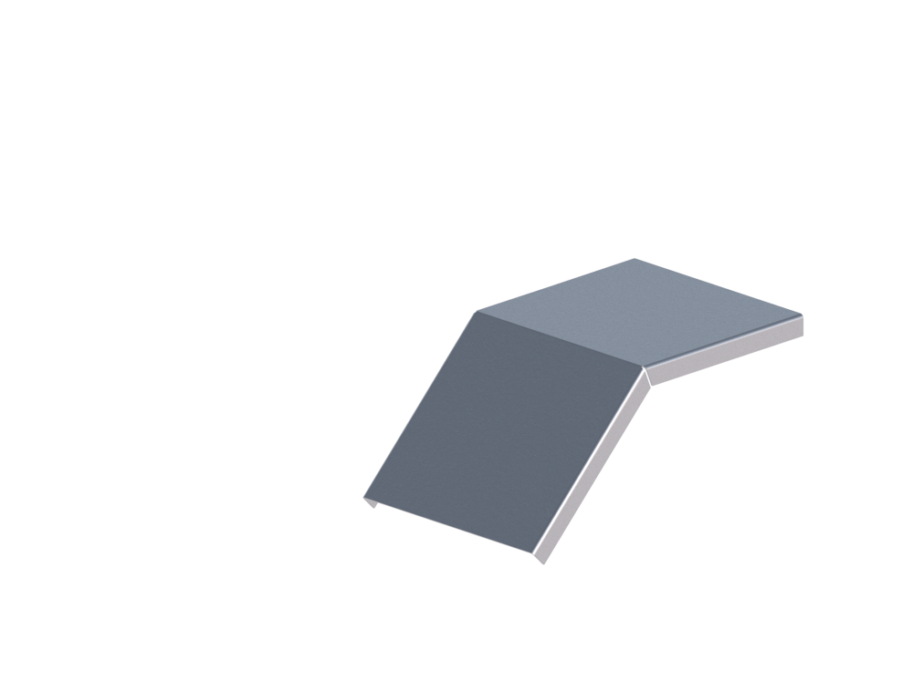 Крышка лотка монтажного углового 45 вниз ЛР45Н.150.15.250.1,2.1