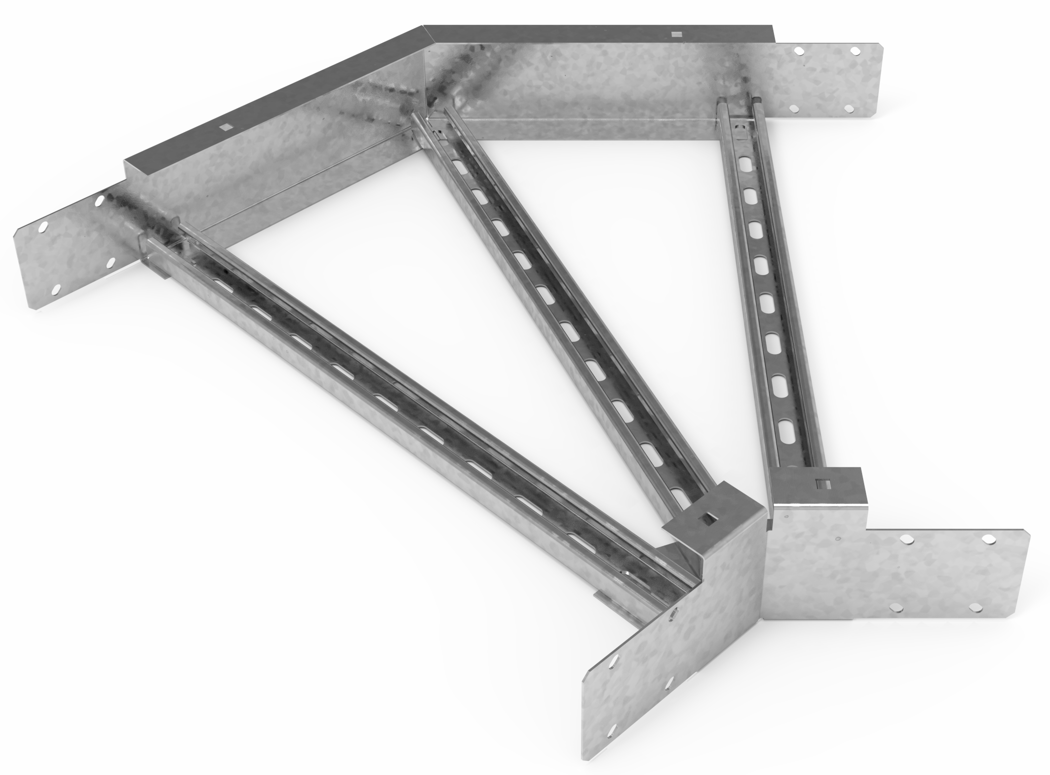 Кабельрост угловой  с R=100 мм 45 горизонтальный РУ145Г.600.150.100.2.2