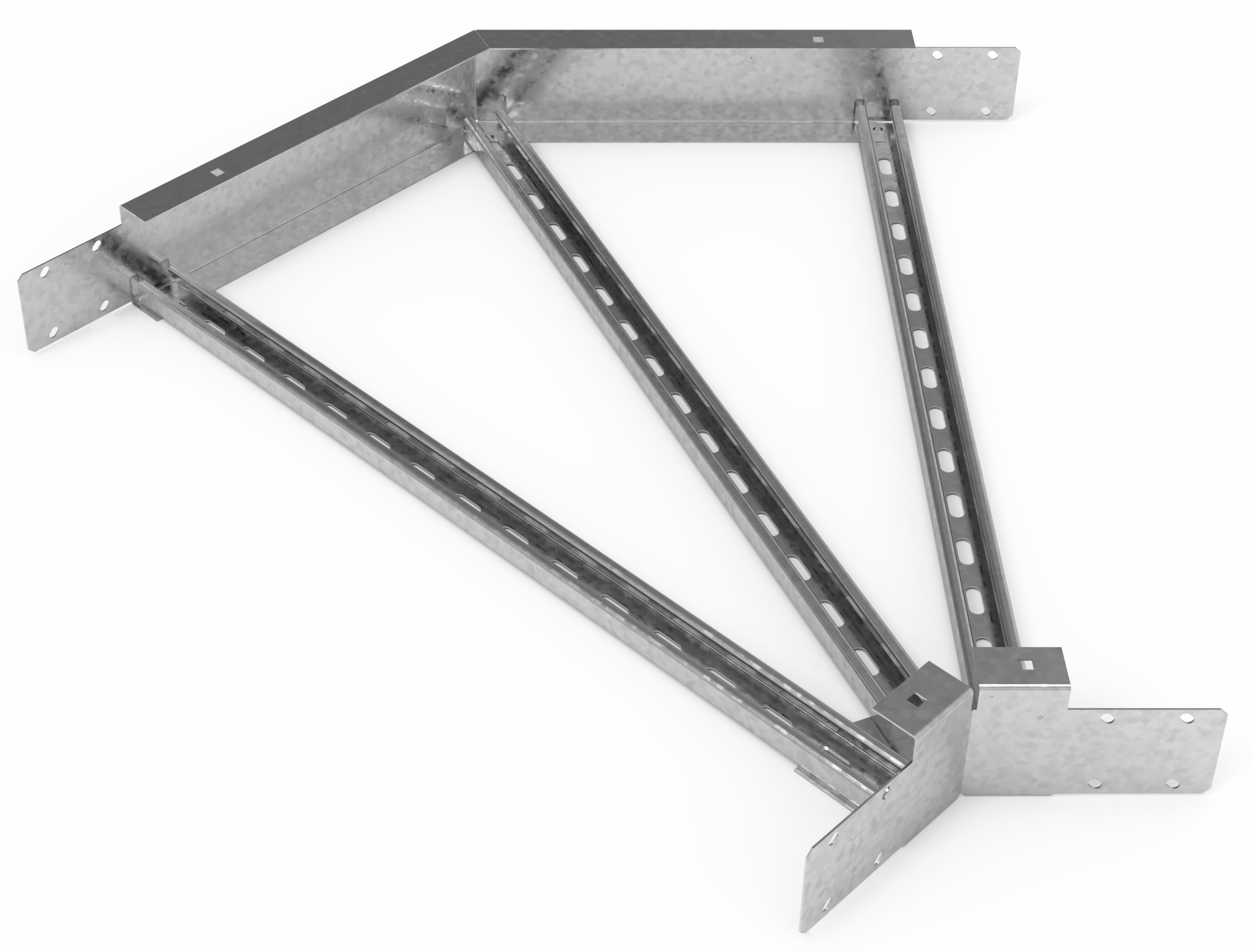 Кабельрост угловой  с R=100 мм 45 горизонтальный РУ145Г.900.100.100.2,5.1