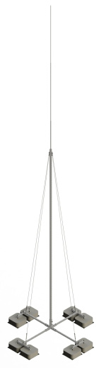 Мачта серии 40 отдельностоящая на треноге шириной  950 мм, высотой 950 мм, длиной 10000 мм, толщиной (диаметром) 57 мм алюминий ЗМОТ.950.950.10000.57.14