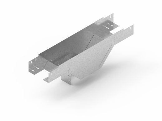 Лоток монтажный угловой тройниковый вниз с разворотом ЛУТР.600.200.1254.0,7.1