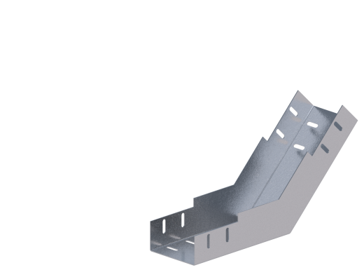 Лоток монтажный угловой 45 вверх ЛУ45В.100.50.366.1,5.1