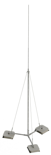 Мачта серии 40 отдельностоящая на треноге шириной  750 мм, высотой 750 мм, длиной 6000 мм, толщиной (диаметром) 33 мм алюминий ЗМОТ.750.750.6000.33.14