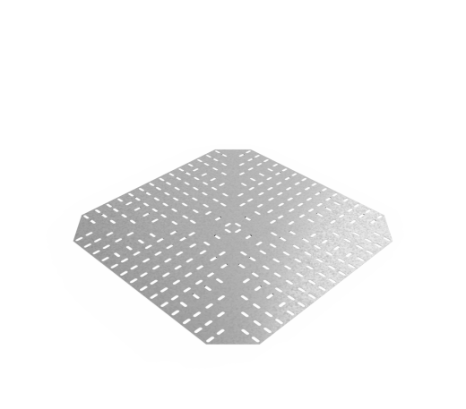 Дно кабельроста углового с R=100 мм крестообразный горизонтальный РД1КГ.800.0.100.3.1
