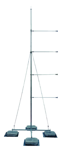 Мачта серии 40 изолированная на 4-опорной подставке шириной  750 мм, 750750 мм, длиной 7000 мм, толщиной (диаметром) 50 мм нержавеющая сталь ЗМИП.750.750.7000.50.6